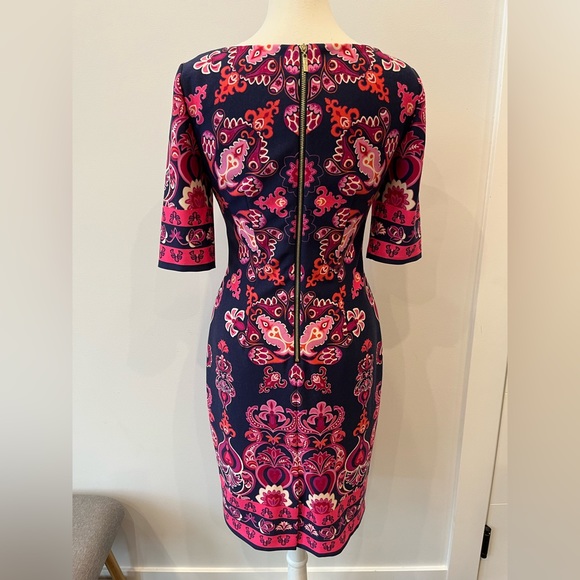 Eliza J Patterned 3/4 Sleeve Dress - Size 4 - Picture 2 of 12